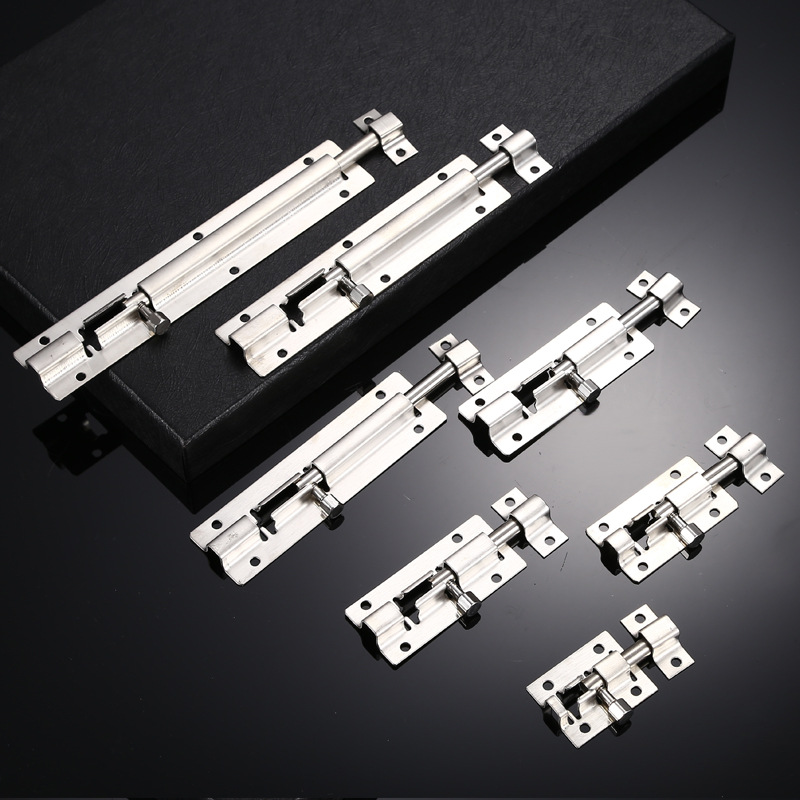 304 Stainless Steel Small Square Latch Thickened Door Bolt Latch Wooden Door Window Toilet Open Anti-theft Small Door Latch