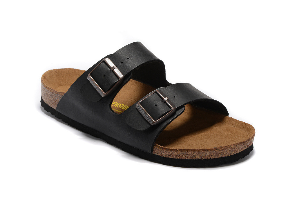 Spot direct casual slippers two-button bright leather cork sandals frosted anti-velvet color full 751