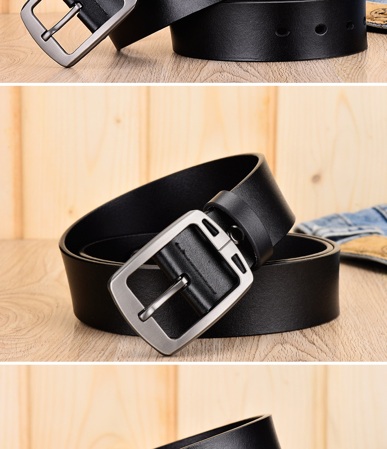 Produttori popolari all'ingrosso cintura da uomo in pelle di vacchetta con fibbia ad ardiglione a due strati cintura da uomo retrò versatile da lavoro_voghion.com