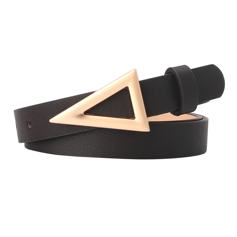 Internet Celebrity Popular Women's Belt Korean Fashion Triangle Buckle Belt Snap Buckle Fashion Joker Dress Belt Manufacturers