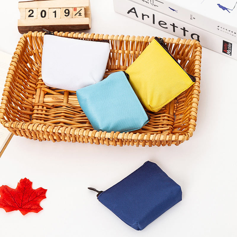 Solid color canvas coin purse to figure printing small wallet coin purse simple logo printing practical advertising gifts gifts