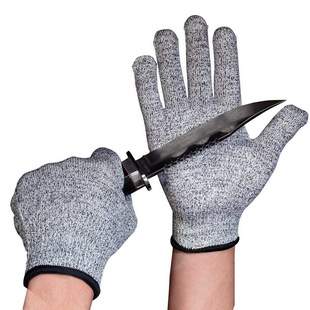 Grade 5 anti-cutting gloves HPPE anti-bite anti-stab slaughter kitchen fishing fish killing children's labor protection gloves construction site