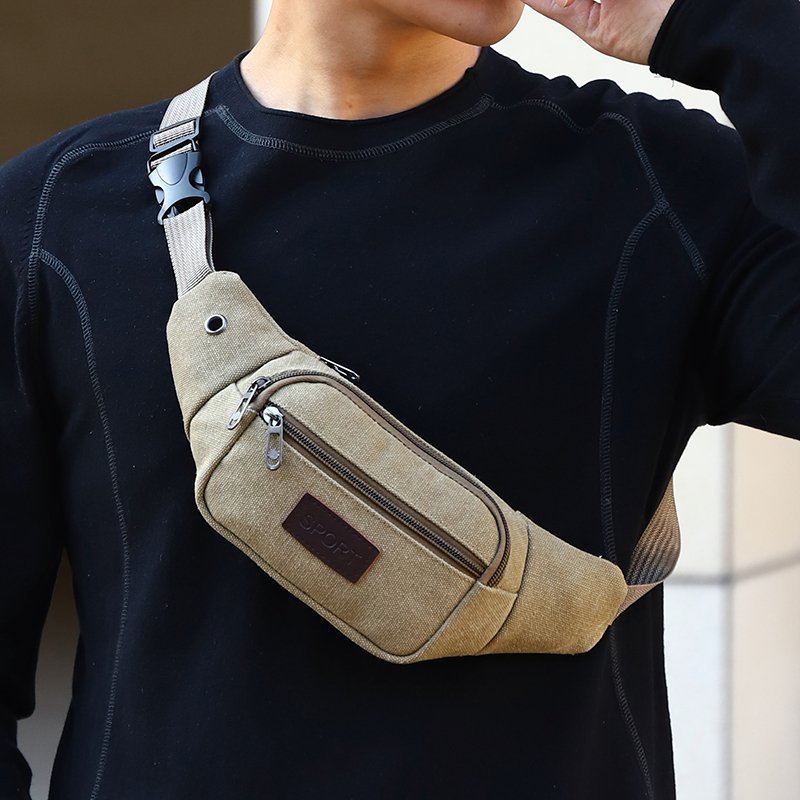 2023 new women's shoulder bag canvas sports bag messenger bag outdoor running bag wholesale waist bag for men
