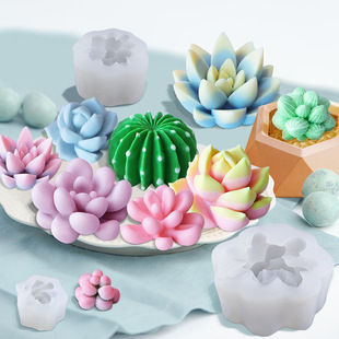 Sanxin Fleshy Plant Candle Silicone Mold DIY Aromatherapy Candle Gum Dropping Handmade Soap Gypsum Grinder Customizable