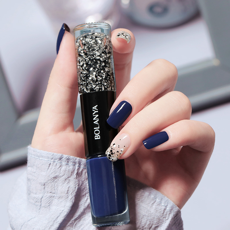 Cross-border exclusive for double-headed oily nail polish baking-free long-lasting white transparent nail polish baking-free quick-drying non-peeling fingers