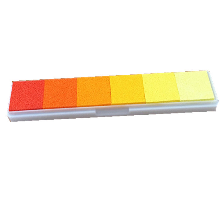 Candy Color Long Strip Gradient Color Inkpad Finger Painting Inkpad DIY Seal Accessories 6 Color Selection