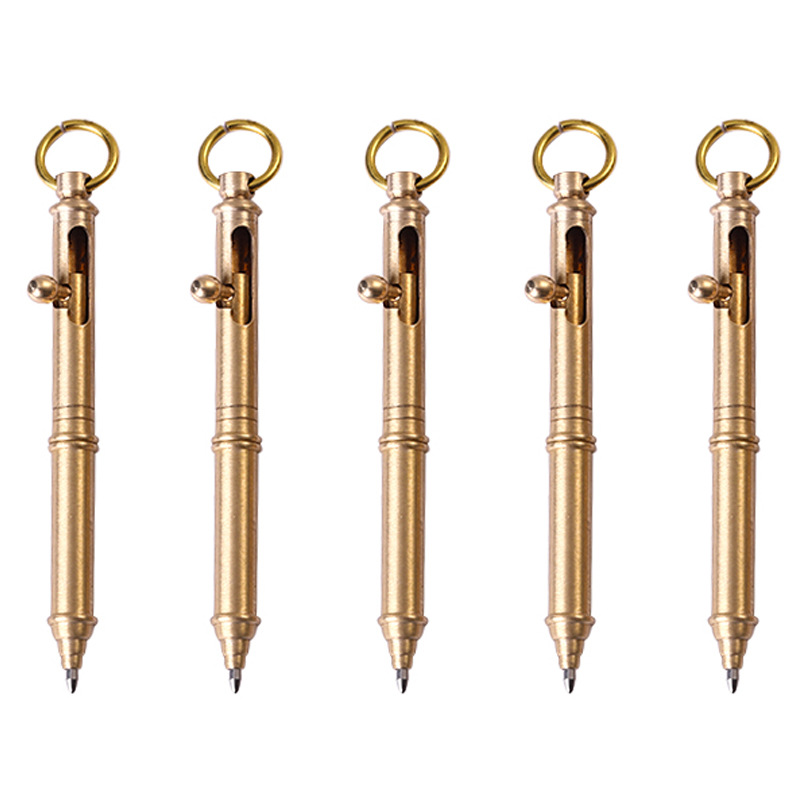 Handmade Brass Pen Vintage Gift Pen Mini Pure Copper Machine Gun Pen Gun Bolt Gel Pen Mini Portable Spot