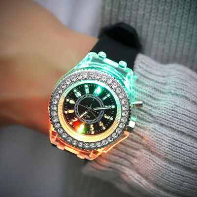 Silicone luminous watch men's foreign trade explosions led watch with light luminous middle school watch cross-border e-commerce supply