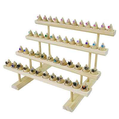 New Wooden Ring Storage Rack Multi-layer Pointed Finger Display Jewelry Display Rack Ring Holders Ornaments Jewelry Props