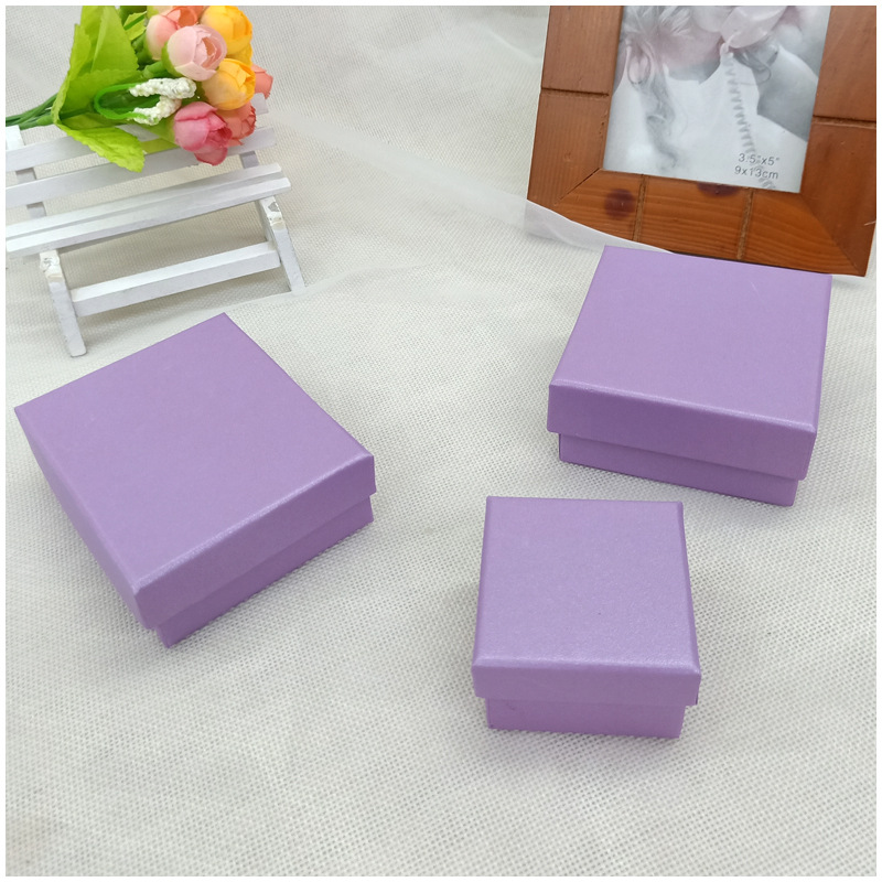 Lenny Pattern Purple Jewelry Box Jewelry Box Jewelry Gift Box Ring Necklace Bracelet Box Small Batch Wholesale