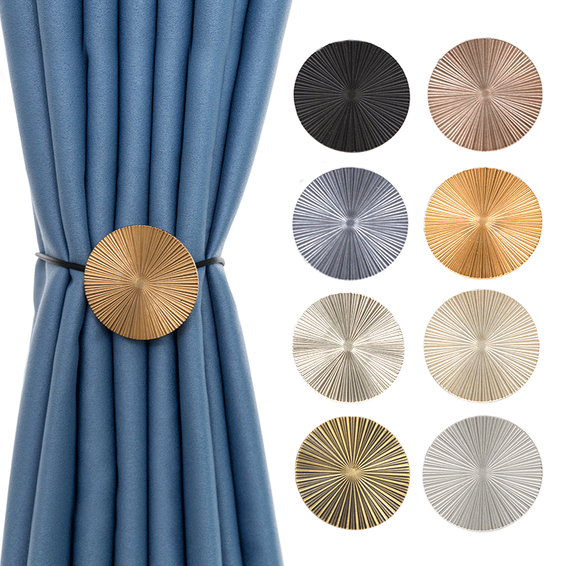Round cake magnetic buckle curtain woven strap tie rope Joker non-perforated simple magnet magnetic curtain buckle wholesale
