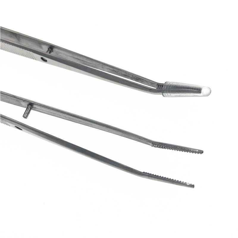 Spot Dental Clip Stainless Steel Tweezers Oral Clip Elbow Toothed Non-Slip Tweezers Dental Tools