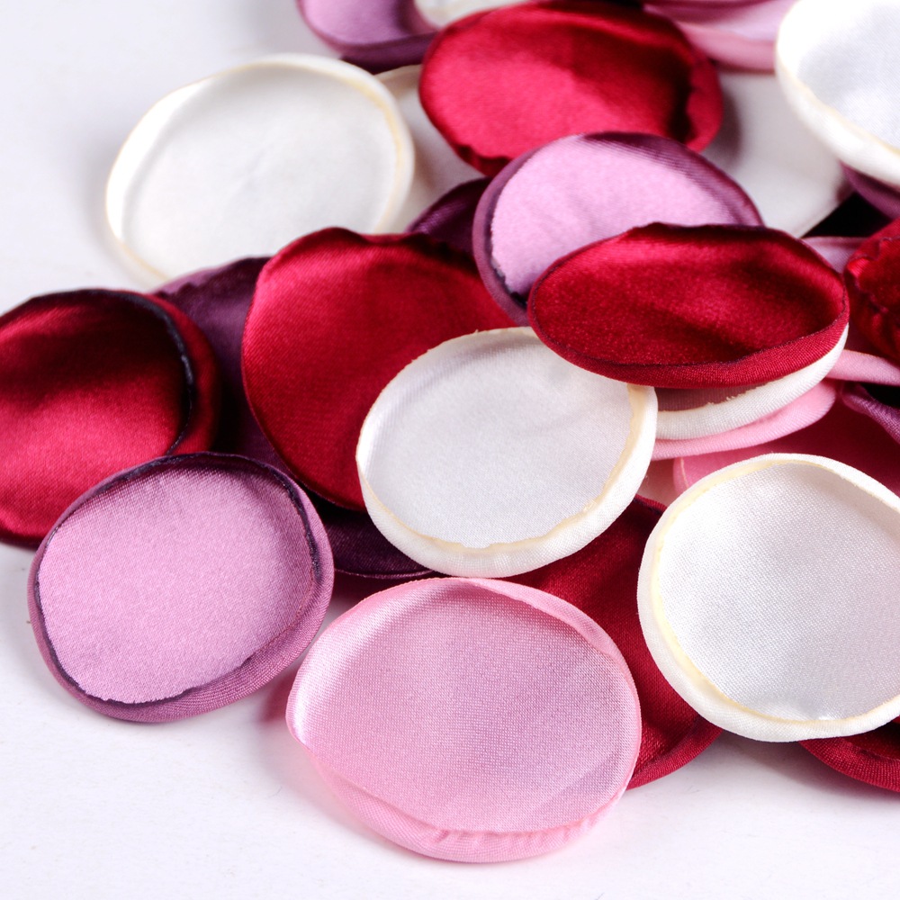 4cm Silk Rose Burned Edge Petal Wedding Luminous Cream Scattered Flower Piece Party Decoration DIY Gift