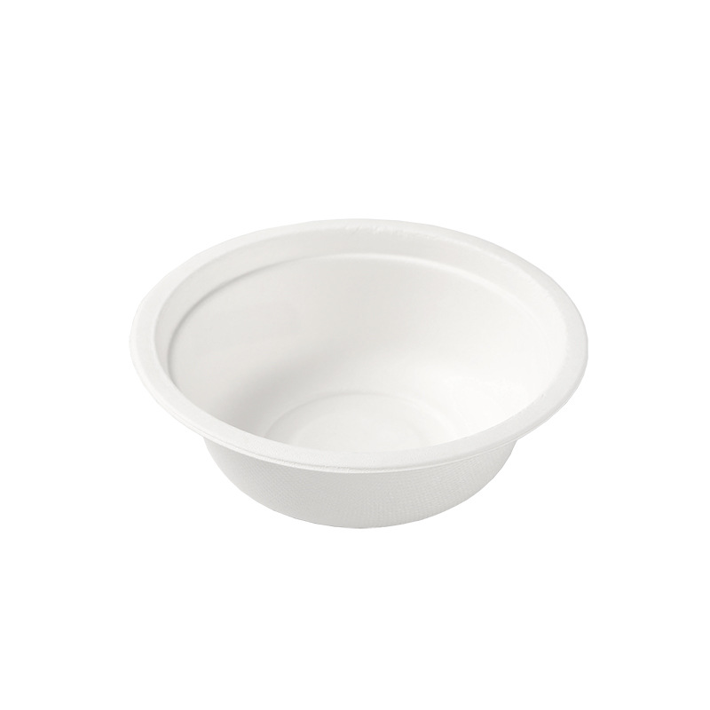 Disposable Bowl Round Paper Bowl with Lid Household Outdoor Pulp Bowl Degradable Instant Noodle Bowl Thickened BBQ Hot Pot Bowl