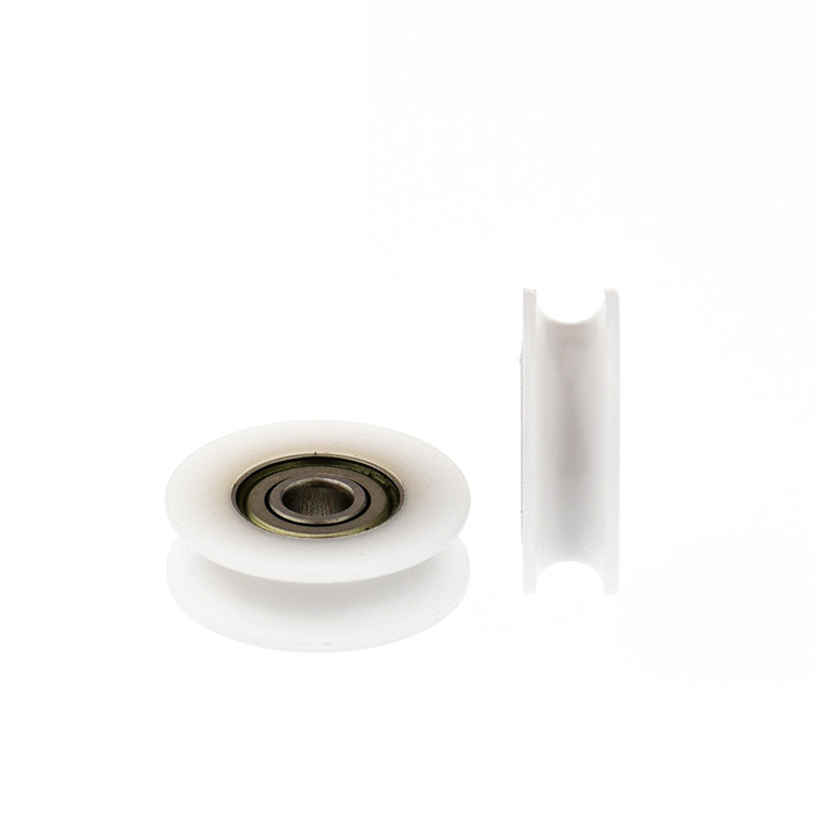 Bearing pulley groove U groove pay-off hanging wheel bathroom wheel nylon POm polyoxymethylene roller sheave 5*21*6mm