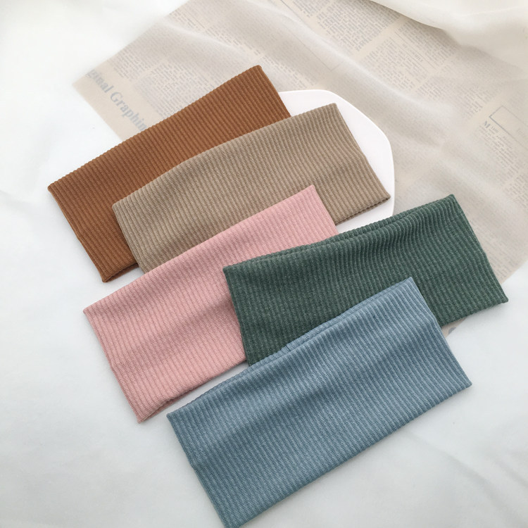 2023 New Women's Solid Color Knitted Hair Band Hair Band Korean Sports Casual Headband Cross-border Hot Selling Hair Accessories