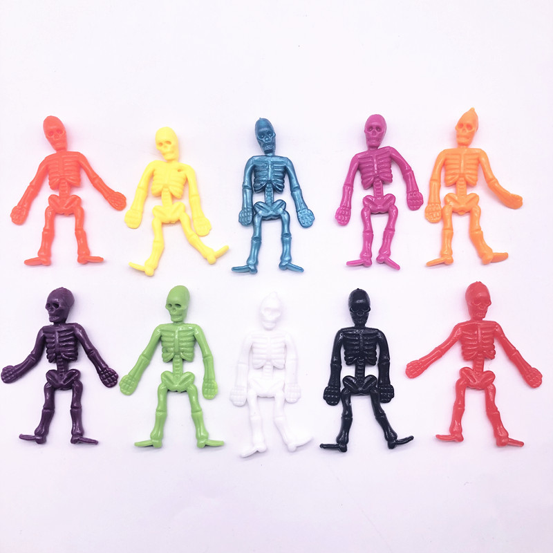Soft Glue Bones Halloween Creative Novelty Funny Small Toys Soft Glue TPR Skeleton Skeleton