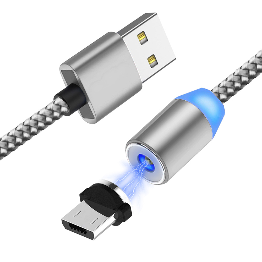 Magnetic suction data line three-in-one 360-degree blind magnetic suction round magnetic charging line for Android fruit typec