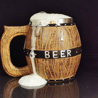 German stainless steel barrel beer mug creative large capacity beer barrel personality bar supplies explosions