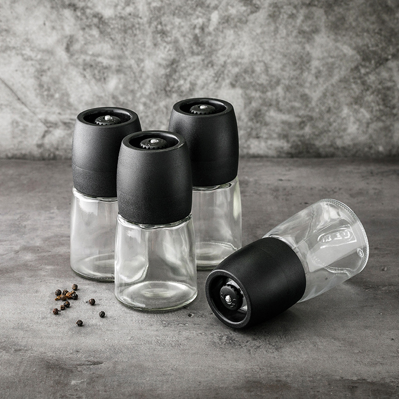Glass Bottle grinder seasoning jar seasoning bottle black and white pepper pepper manual grinding kitchen supplies sea salt grinding