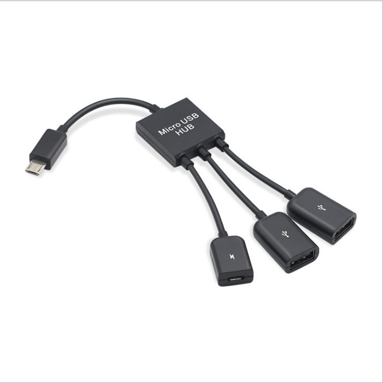 Android interface HUB with power supply one drag three OTGMicro USB otg HUB OTG one three