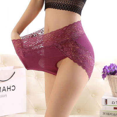 Amazon plus fat size fat mm200 kg modal lace sexy ladies underwear high waist 5057