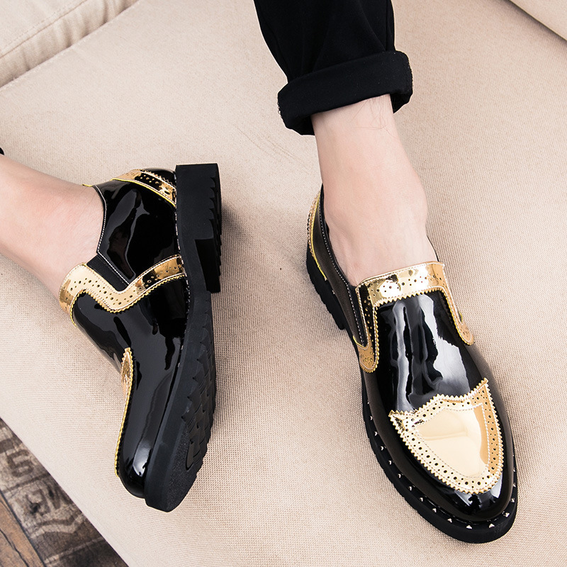 2018 England spring and summer large size city small leather shoes men's business Joker wind stylist a generation of hair wish New