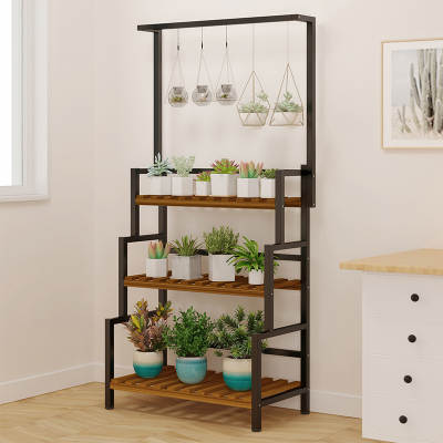 Wrought Iron Flower Rack Storage Rack Balcony Hanging Floor-standing Multi-layer Flower Pot Rack Indoor Green Rose Living Room Hanging Hanging Orchid Rack