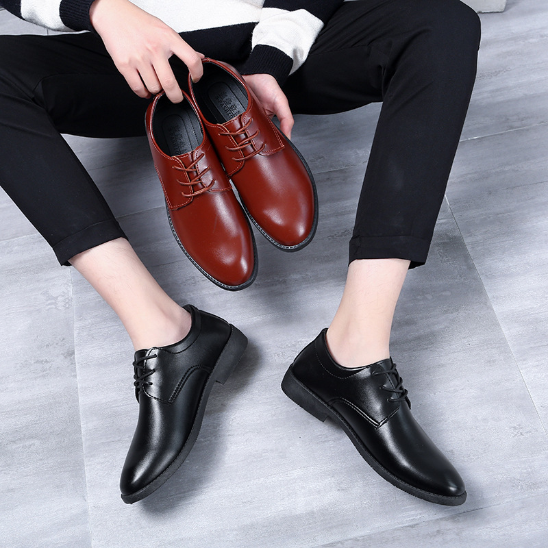 Leather Shoes Men's Shoes Business Dress Casual Shoes British Youth Wedding Shoes Leather Shoes Men's Groom Men's Leather Shoes