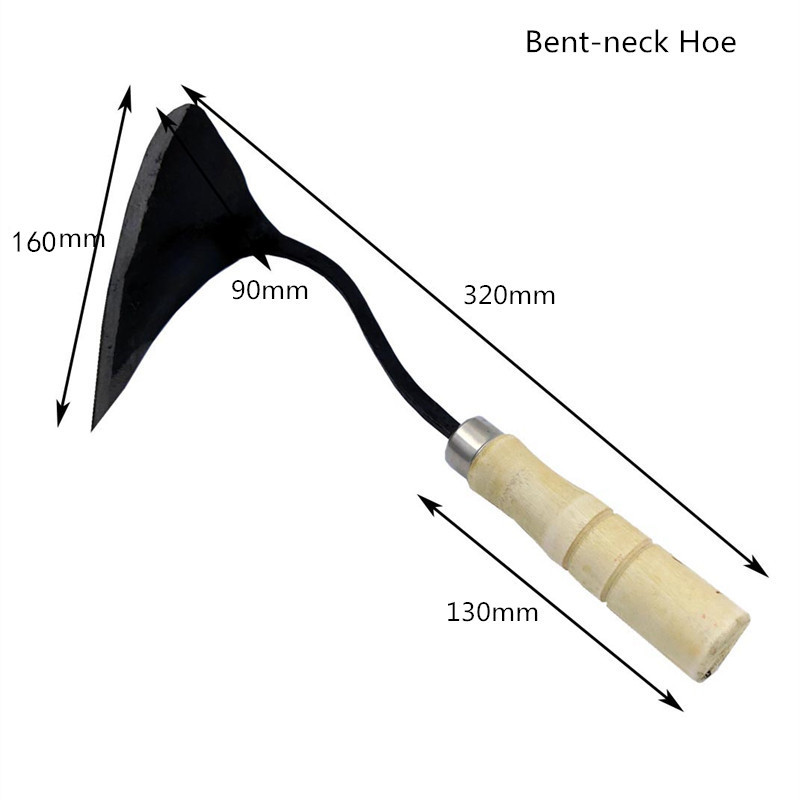 Kojima Yokawa Wooden Handle Tilt Triangle Point Hoe Korea Foreign Trade Forging Bend Hoe Agricultural Horticultural Seedling Tool