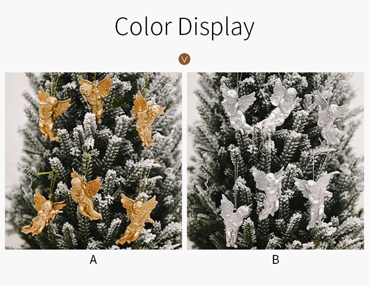 Haube karácsonyi dekoráció arany és ezüst angyal medál kreatív új kis angyal baba függő kis fa függő díszek_voghion.com