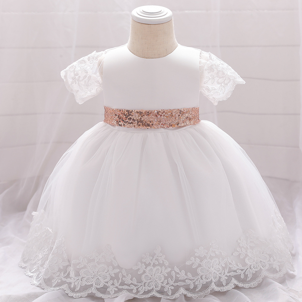 Europe and the United States Amazon source girls puffy princess skirt bow sequins baby dress children's photo clothing