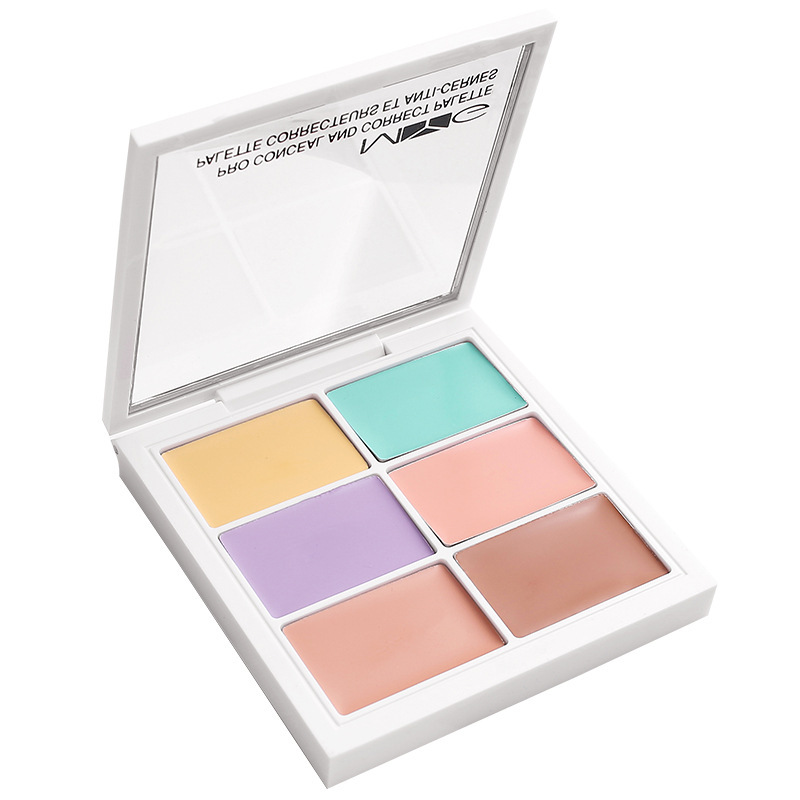 Cyber Celebrous Six-color Concealer Cream Foundation Fixation Cream Spot Masking Pockmarks Black Circles Concealer Plate Brightening Skin Color Fixation Plate