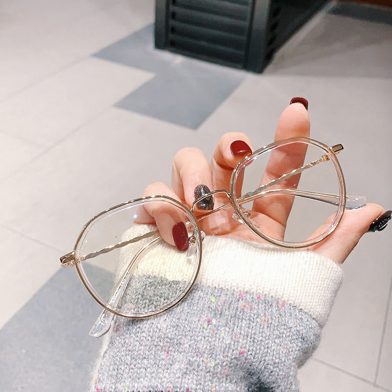 2020 new polygon anti-blue light glasses frame Internet celebrity same Korean style female student myopia finished glasses wholesale