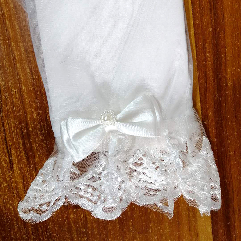 Factory spot direct supply Bride wedding wedding gloves evening dress lace short finger decorative gloves wholesale