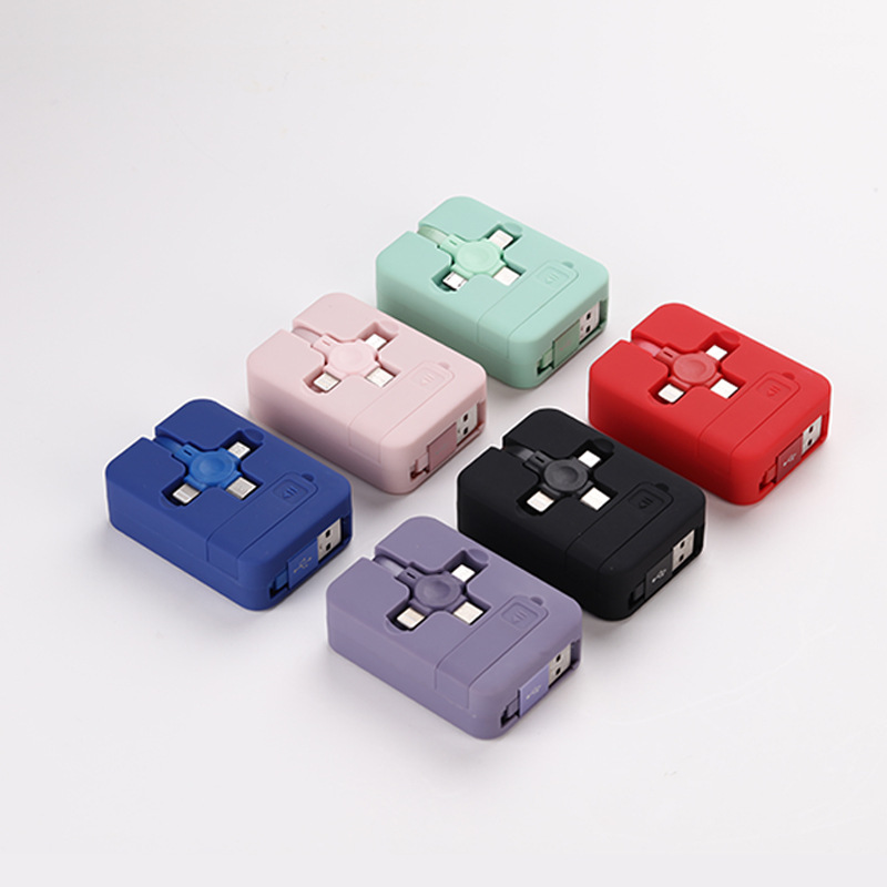 Shake the sound spell a lot of explosions mobile phone bracket data line Macron telescopic three-in-one super fast charging line