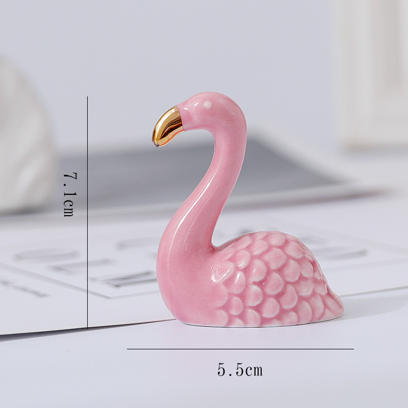 Cross-border ins decoration Nordic ceramic creative electroplating small animal decoration mini desktop decoration gold