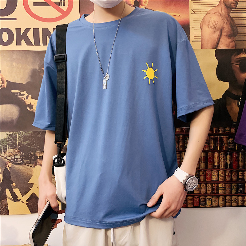 2024 Summer New Couple Ins Hong Kong Style Short-sleeved T-shirt Men's Casual Japanese Harajuku Korean Style Trendy Loose Top
