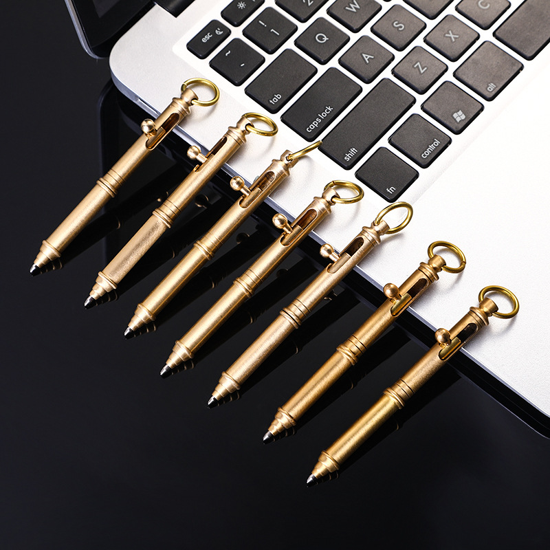 Store manager recommends new machine gun shaped brass metal ballpoint pen advertising pen gift pen creative Brass pen