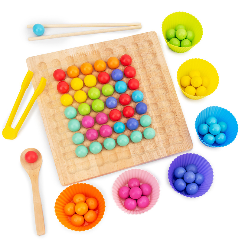 Wooden Bead Toy Fun Two-in-One Attention Concentration Training Early Education Educational Children's Teaching Aids