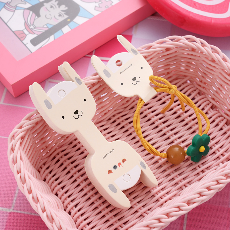 Single price belt hanging hole hair ring rubber band packaging paper card hair accessories paper card hair ring label note hair rope tag wholesale