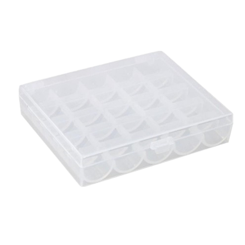 Bobbin box quality 25 grid plastic transparent bobbin box storage box sewing machine household bobbin box