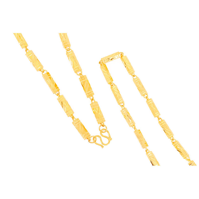 Vietnam sand gold necklace men's long-standing solid hexagonal atmosphere men's gold shop with gold plated necklace