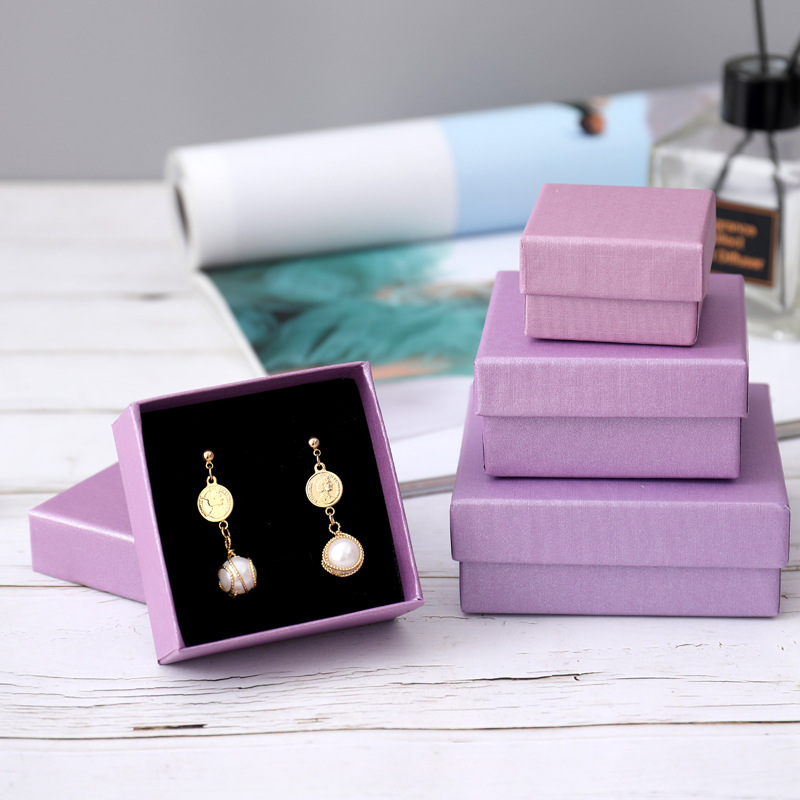 Pearlescent Lenny Pink and Purple Creative Jewelry Box Ring Watch Box Bracelet Box Jewelry Packaging Box Paper Box