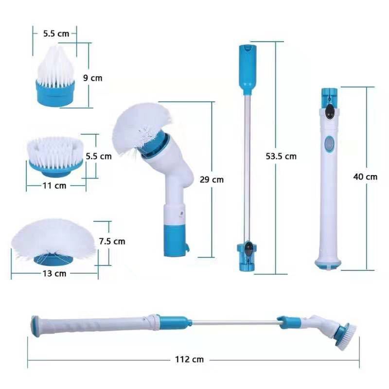 Turbo scrub Wireless Rechargeable Electric cleaning brush long handle automatic rotating telescopic water cleaning brush