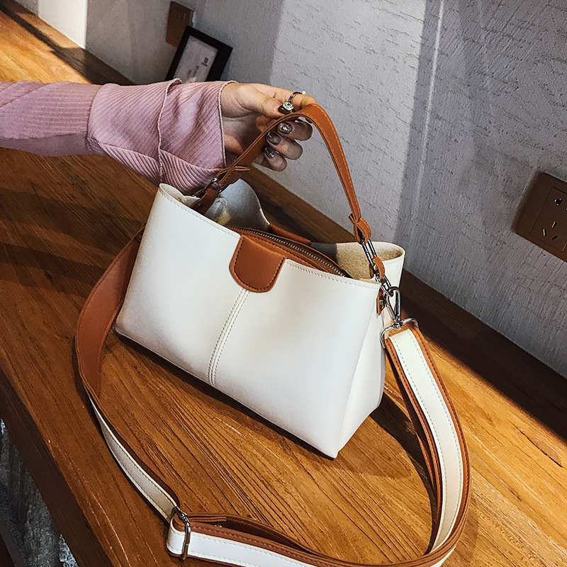High-end boutique bucket bag women's 2023 new handbag color matching Korean simple all-match messenger bag women's bag