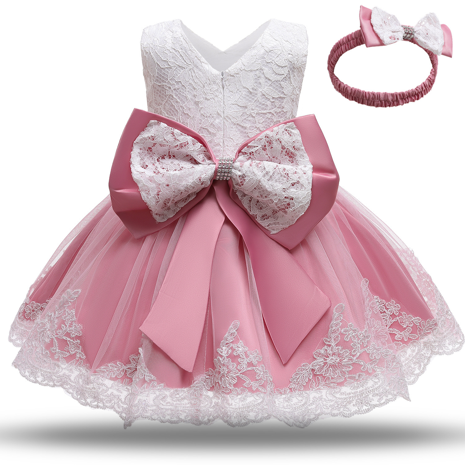 [Explosions] Factory direct selling Amazon hot girls dress lace baby princess dress bow flower skirt