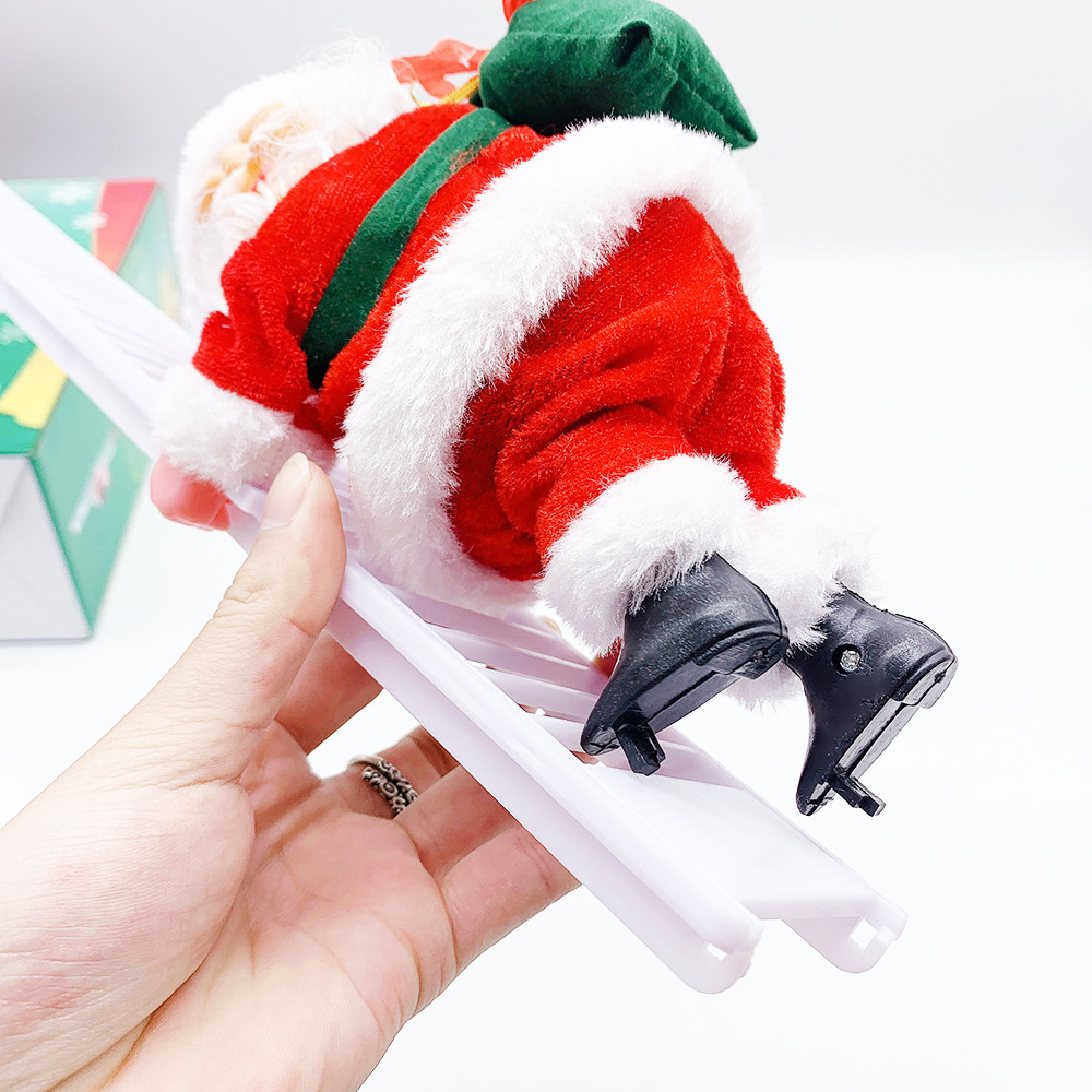 Paracadute Paracadutismo Babbo Natale Elettrico Elettrico Arrampicata Tenda di perline Arrampicata Scale Scala Decorazioni natalizie Giocattoli Regali_voghion.com