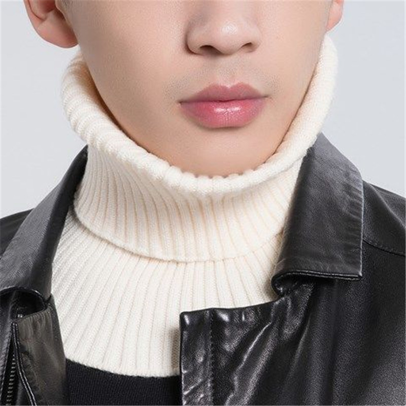 New Style Scarf Men's Pullover Autumn and Winter Warm Cervical Neck Protector Collar Versatile Decorative Fake Collar Knitted Fashion Wool
