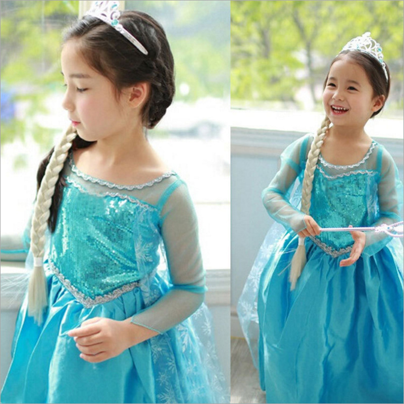 Cross-border Explosions Frozen Princess Aisha Dress Children's Imitation Dress Dress Cloak Children's Dress Sequin Dress